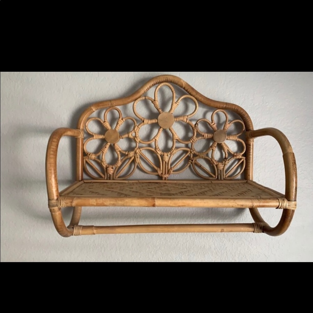 Urban outfitters rattan daisy wall shelf